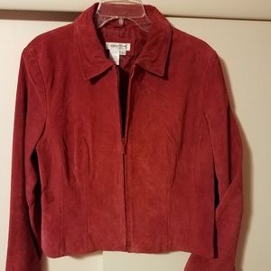 Coldwater Creek | Red Suede Leather Jacket